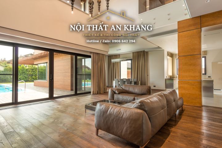 Phòng khách biệt thự hồ bơi – lò sưởi – góc 7