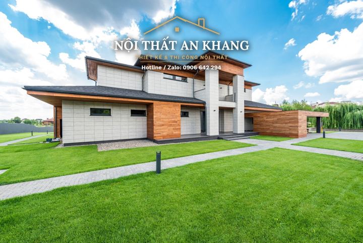 Cầu thang gỗ & sảnh biệt thự ven hồ – góc 8