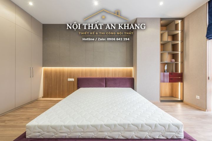 Căn hộ hiện đại vách gỗ LED – phòng khách, bếp, phòng ngủ, phòng tắm – góc 19