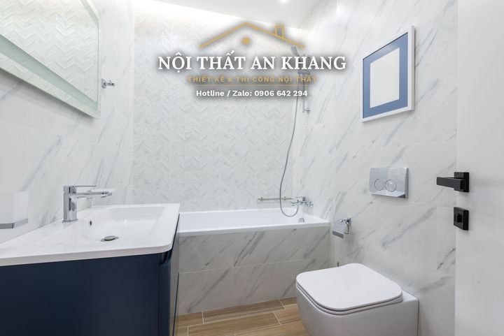 Căn hộ hiện đại vách gỗ LED – phòng khách, bếp, phòng ngủ, phòng tắm – góc 26