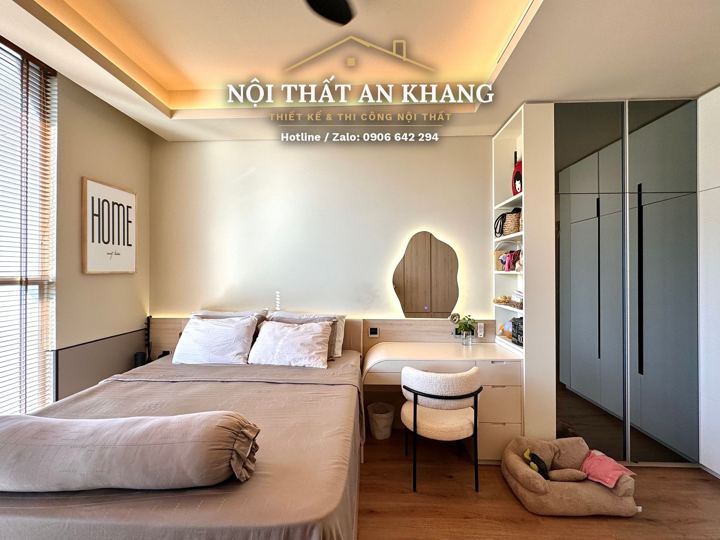 Căn hộ Japandi gỗ sồi – phòng ngủ master – góc 4