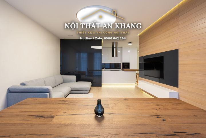 Căn hộ ốp gỗ ấm áp – mẫu thiết kế nội thất căn hộ
