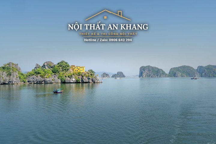 Phòng ngủ Indochine trên vịnh – lam gỗ nâu, bồn tắm nhìn biển – góc 11