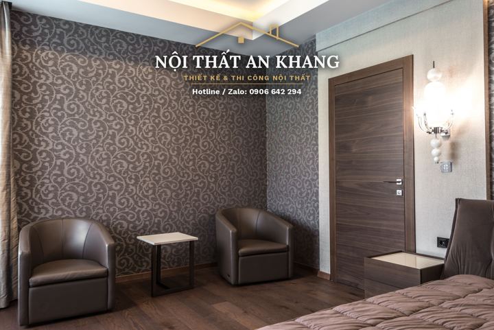 Phòng ngủ giấy dán tường hoa văn – góc 3