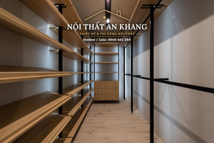 Phòng ngủ có phòng thay đồ vách kính – góc 3