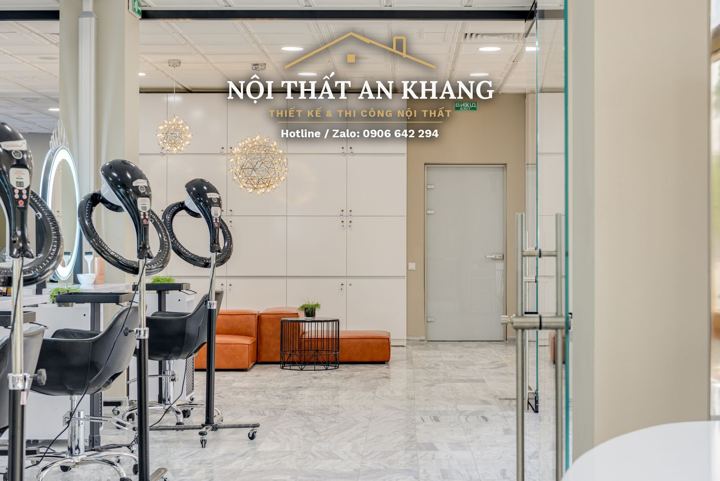 Salon tóc – bàn gương đèn tròn – góc 10