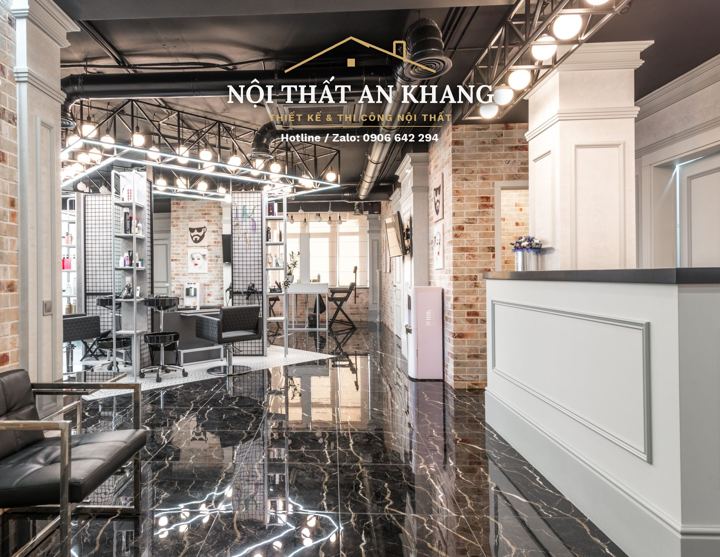 Salon làm đẹp – sảnh lễ tân & khu làm tóc – góc 2