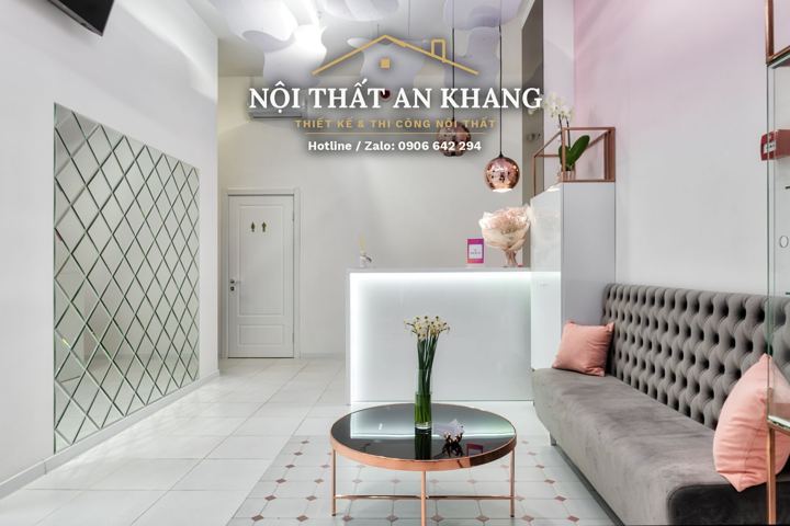 Spa tông hồng – sảnh đón & khu chờ – góc 4