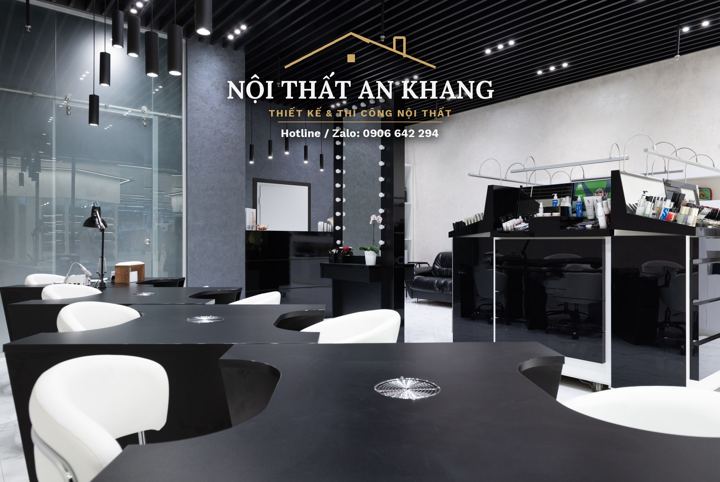 Tiệm nail đen trắng – bàn làm móng – góc 2